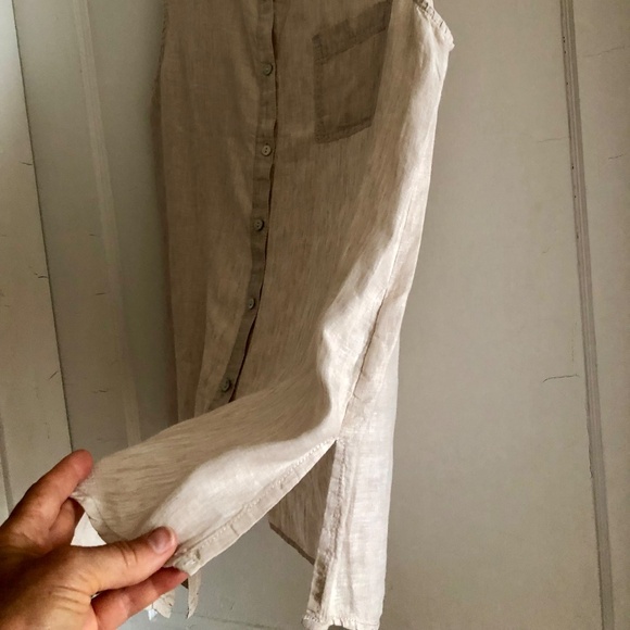 Linen Sleeveless Button-Front Blouse, New Condition - Picture 4 of 15